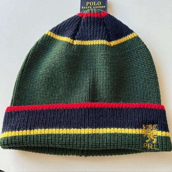 Polo Ralph Lauren Other - Polo Ralph Lauren Striped Multicolor Merino Wool Beanie Hat